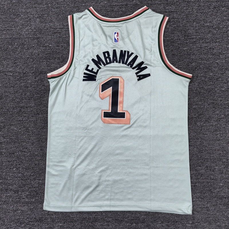 Men San Antonio Spurs #1 Wembanyama white 2024 2025 NBA jersey->youth nba jersey->Youth Jersey